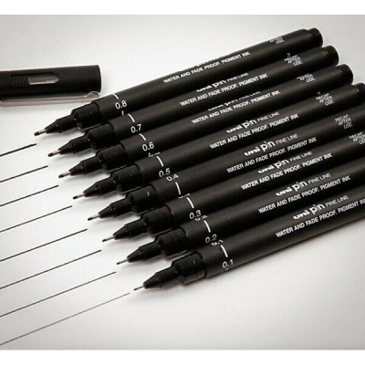 ΜΑΡΚΑΔΟΡΟΣ ΛΕΠΤΗΣ ΓΡΑΦΗΣ UNI PIN01-200 0,2 mm ΜΑΥΡΟ