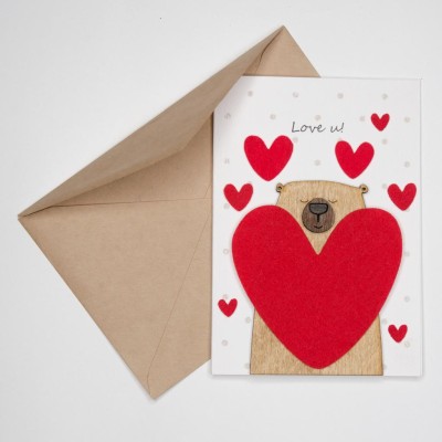 ΕΥΧΕΤΗΡΙΑ ΚΑΡΤΑ "LOVE U" 2-IN-1 MAGNET+CARD 