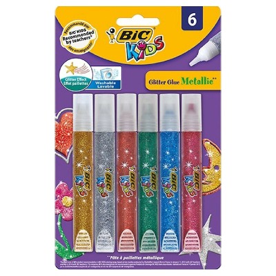ΚΟΛΛΑ GLITTER  BIC BLUE METALLIC ΣΕ BLISTER 6x10.5ml