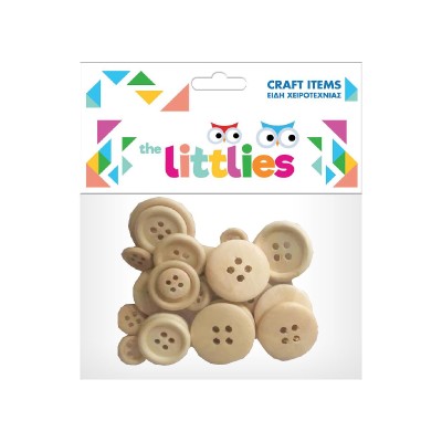 ΞΥΛΙΝΑ ΚΟΥΜΠΙΑ ΦΥΣΙΚΟ ΧΡΩΜΑ THE LITTLIES 11-17-22mm 24τμχ