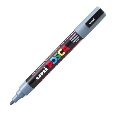 ΜΑΡΚΑΔΟΡΟΣ UNI POSCA PC-5M ΜΕΣΑΙΟ ΜΕΤΑΛΛΙΚΟ ΓΚΡΙ