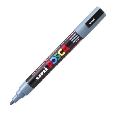 ΜΑΡΚΑΔΟΡΟΣ UNI POSCA PC-5M ΜΕΣΑΙΟ ΜΕΤΑΛΛΙΚΟ ΓΚΡΙ