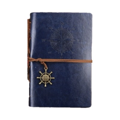 ΣΗΜΕΙΩΜΑΤΑΡΙΟ ΔΕΡΜΑΤΙΝΗ ΜΕ ΚΡΙΚ 12x19cm DARK BLUE