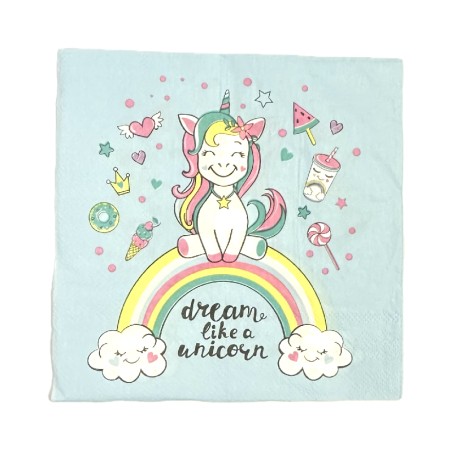 ΧΑΡΤΟΠΕΤΣΕΤΕΣ PARTY 16x16cm UNICORN ΣΥΣΚ. 12τμχ