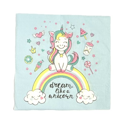 ΧΑΡΤΟΠΕΤΣΕΤΕΣ PARTY 16x16cm UNICORN ΣΥΣΚ. 12τμχ