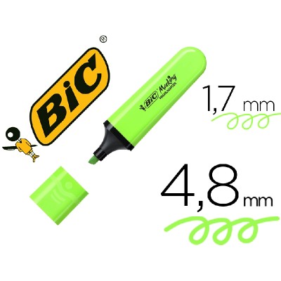 ΜΑΡΚΑΔΟΡΟΣ ΥΠΟΓΡΑΜΜΙΣΗΣ BIC FLAT NEON Fine1.7mm-Large4.8mm ΠΡΑΣΙΝΟ