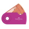 Μονή ξύστρα Faber mini Sleeve δίχρωμη ροζ