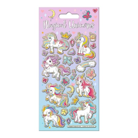 SPARKLY REUSABLE STICKERS MAGICAL UNICORNS