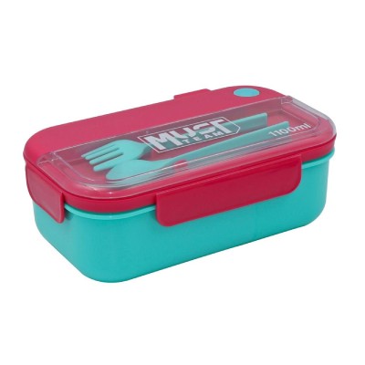 ΦΑΓΗΤΟΔΟΧΕΙΟ 1100ml PP ME ΚΟΥΤΑΛΙ+ΠΙΡΟΥΝΙ MINT/PINK