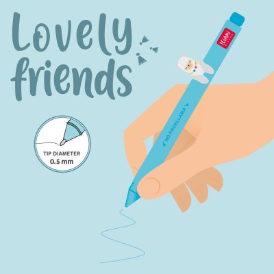 ΣΤΥΛΟ GEL 0.5mm LEGAMI ΔΙΑΚΟΣΜΗΤΙKO ΖΩΑΚΙ LOVELY FRIENDS LLAMA ΓΑΛΑΖΙΑ ΓΡΑΦΗ 