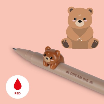 ΣΤΥΛΟ GEL 0.5mm LEGAMI ΔΙΑΚΟΣΜΗΤΙKO ΖΩΑΚΙ LOVELY FRIENDS BEAR ΚΟΚΚΙΝΗ ΓΡΑΦΗ 