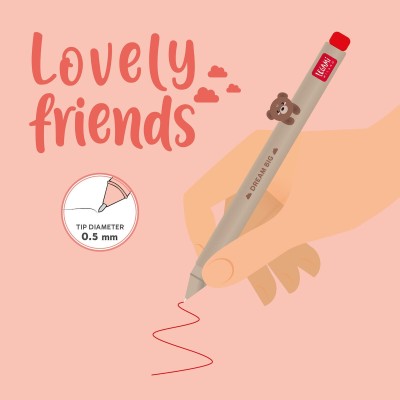 ΣΤΥΛΟ GEL 0.5mm LEGAMI ΔΙΑΚΟΣΜΗΤΙKO ΖΩΑΚΙ LOVELY FRIENDS BEAR ΚΟΚΚΙΝΗ ΓΡΑΦΗ 