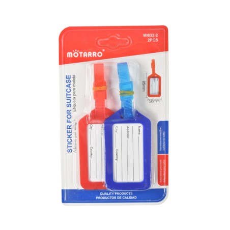 ΣΕΤ ΕΤΙΚΕΤΕΣ ΒΑΛΙΤΣΑΣ MOTARRO 5x8.5cm (ΜΠΛΕ+ΚΟΚΚΙΝΟ)