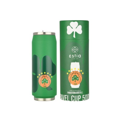 ESTIA TRAVEL CUP ΠΟΤΗΡΙ ΘΕΡΜΟΣ ΜΕ ΚΑΛΑΜΑΚΙ 500ml ΠΑΝΑΘΗΝΑΪΚΟΣ ΒC EDITION(27131)
