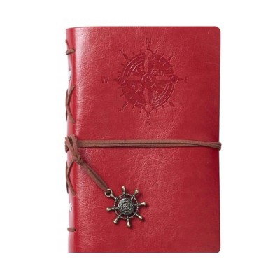 ΣΗΜΕΙΩΜΑΤΑΡΙΟ ΔΕΡΜΑΤΙΝΗ ΜΕ ΚΡΙΚ 12x19cm RED