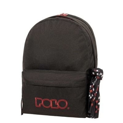 ΣΑΚΙΔΙΟ ΠΛΑΤΗΣ POLO ORIGINAL DOUBLE SCARF 2 ΘΗΚΕΣ ΜΑΥΡΟ/ΜΠΟΡΝΤΩ(2033)