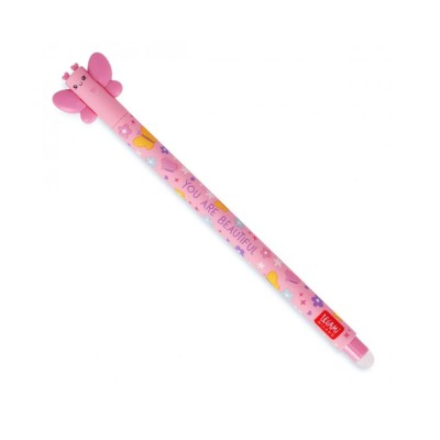 ΣΤΥΛΟ GEL 0.7mm ΜΕ ΓΟΜΑ LEGAMI BUTTERFLY ΡΟΖ ΜΕΛΑΝΙ