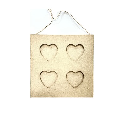 PAPIER MACHE ΚΑΔΡΑΚΙ 20x20cm 4Θ. ΦΩΤΟΓ. ΚΑΡΔΙΕΣ