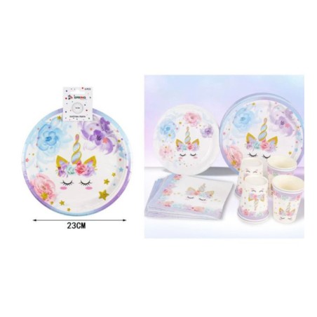 ΧΑΡΤΙΝΑ ΠΙΑΤΑ PARTY 23cm UNICORN 6τμχ