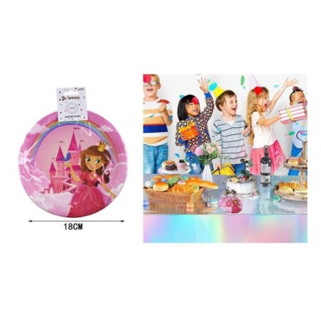 ΧΑΡΤΙΝΑ ΠΙΑΤΑ PARTY ΓΛΥΚΟΥ 18cm PRINCESS 6τμχ