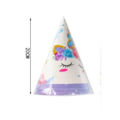 ΚΑΠΕΛΟ ΧΑΡΤΙΝΟ ΓΙΑ PARTY UNICORN 20cm ΣΥΣΚ.6τμχ