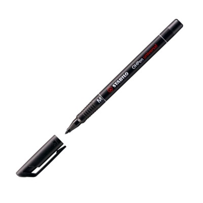ΜΑΡΚΑΔΟΡΟΣ ΑΝΕΞΙΤΗΛΟΣ STABILO OHPen 1.0mm M 843/46 ΜΑΥΡΟ