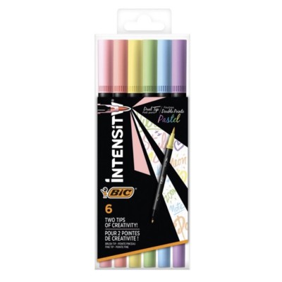 ΜΑΡΚΑΔΟΡΑΚΙ ΠΙΝΕΛΟ-ΣΤΥΛΟ BIC INTENSITY DUAL TIP PASTEL 6τμχ