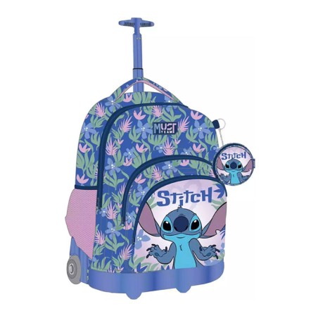 ΤΣΑΝΤΑ TROLLEY ΔΗΜΟΤΙΚΟΥ 3ΘΗΚΕΣ 31X24X45cm STITCH TROPICAL FLOWERS