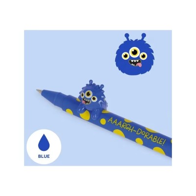 ΣΤΥΛΟ GEL 0.5mm LEGAMI ΔΙΑΚΟΣΜΗΤΙKO ΖΩΑΚΙ LOVELY FRIENDS MONSTER ΜΠΛΕ ΓΡΑΦΗ 