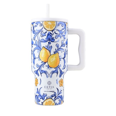 ESTIA ΘΕΡΜΟΣ STRAW TUMBLER XL StA 900ml AMALFI COAST(34832)