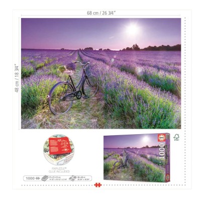 PUZZLE EDUCA 1000 BIKE IN A LAVENDER FIELD