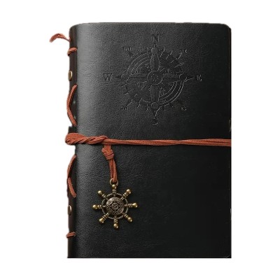 ΣΗΜΕΙΩΜΑΤΑΡΙΟ ΔΕΡΜΑΤΙΝΗ ΜΕ ΚΡΙΚ 12x19cm BLACK