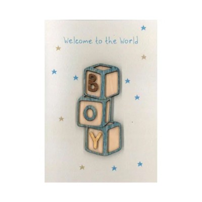 ΕΥΧΕΤΗΡΙΑ ΚΑΡΤΑ "WELCOME TO THE WORLD"- BOY