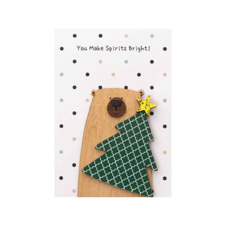 ΕΥΧΕΤΗΡΙΑ ΚΑΡΤΑ "YOU MAKE SPIRITS BRIGHT!" ΑΡΚΟΥΔΟΣ ΜΕ ΧΡΙΣ/ΤΙΚΟ ΔΕΝΤΡΟ