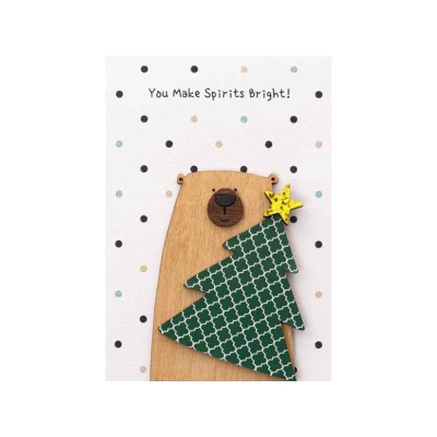 ΕΥΧΕΤΗΡΙΑ ΚΑΡΤΑ "YOU MAKE SPIRITS BRIGHT!" ΑΡΚΟΥΔΟΣ ΜΕ ΧΡΙΣ/ΤΙΚΟ ΔΕΝΤΡΟ
