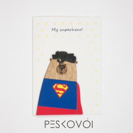 ΕΥΧΕΤΗΡΙΑ ΚΑΡΤΑ "MY SUPERHERO" 2-IN-1 MAGNET+CARD 