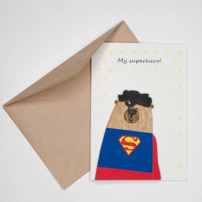 ΕΥΧΕΤΗΡΙΑ ΚΑΡΤΑ "MY SUPERHERO" 2-IN-1 MAGNET+CARD 