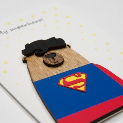 ΕΥΧΕΤΗΡΙΑ ΚΑΡΤΑ "MY SUPERHERO" 2-IN-1 MAGNET+CARD 