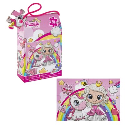 PUZZLE 29Χ18cm 30τμχ UNICORN-PRINCESS