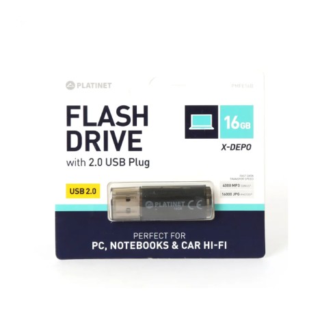 USB FLASH DRIVE 2.0 PLATINET 16GB BLACK