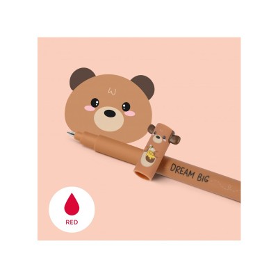 ΣΤΥΛΟ GEL 0.7mm ΜΕ ΓΟΜΑ LEGAMI TEDDY BEAR ΚΟΚΚΙΝΟ ΜΕΛΑΝΙ