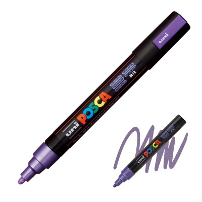 ΜΑΡΚΑΔΟΡΟΣ UNI POSCA PC-5M ΜΕΣΑΙΟ METALLIC VIOLET