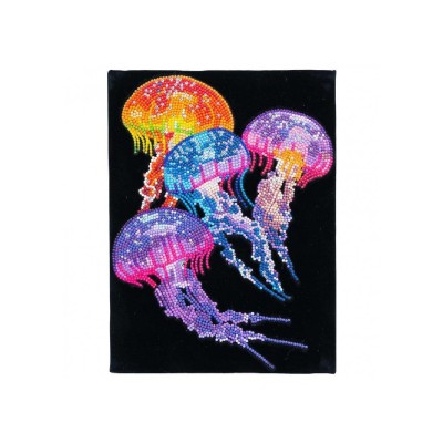 DIAMANTINY ΨΗΦΙΔΩΤΟ GEMS DIAMOND PAINTING QUADRO VELVET GROUP OF JELLYFISH