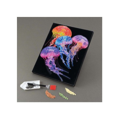 DIAMANTINY ΨΗΦΙΔΩΤΟ GEMS DIAMOND PAINTING QUADRO VELVET GROUP OF JELLYFISH