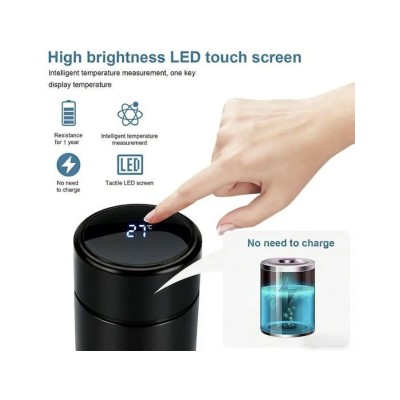 ΘΕΡΜΟΣ ΑΝΟΞΕΙΔΩΤΟ VALVORO ΘΕΡΜΟΚΡΑΣΙΑ LED 500ml ΜΑΥΡΟ