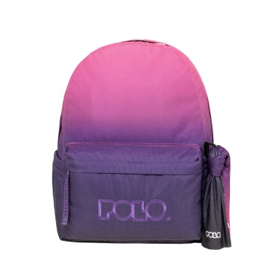 POLO ΣΑΚΙΔΙΟ ΠΛΑΤΗΣ ORIGINAL SCARF 1ΘΗΚΗ GRADIENT ΦΟΥΞΙΑ/ΜΩΒ(8415)