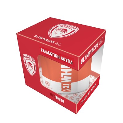 ΣΥΛΛΕΚΤΙΚΗ ΚΟΥΠΑ 330ml-ΟΛΥΜΠΙΑΚΟΣ ΜΠΑΣΚΕΤ 3/RED WHITE
