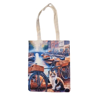 ΤΣΑΝΤΑ CANVAS 30X40 CAT LOVERS AMSTERDAM