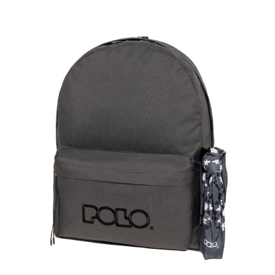 ΣΑΚΙΔΙΟ ΠΛΑΤΗΣ POLO ORIGINAL DOUBLE SCARF 2 ΘΗΚΕΣ TITANIUM-BLACK(2620)