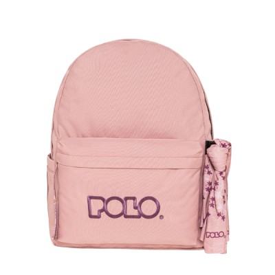 ΣΑΚΙΔΙΟ ΠΛΑΤΗΣ POLO ORIGINAL DOUBLE SCARF 2 ΘΗΚΕΣ ΡΟΖ/ΜΩΒ(3947)